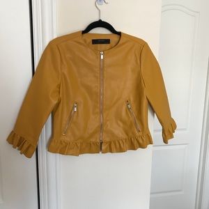 NEVER WORN Zara Cropped Pu Leather Jacket